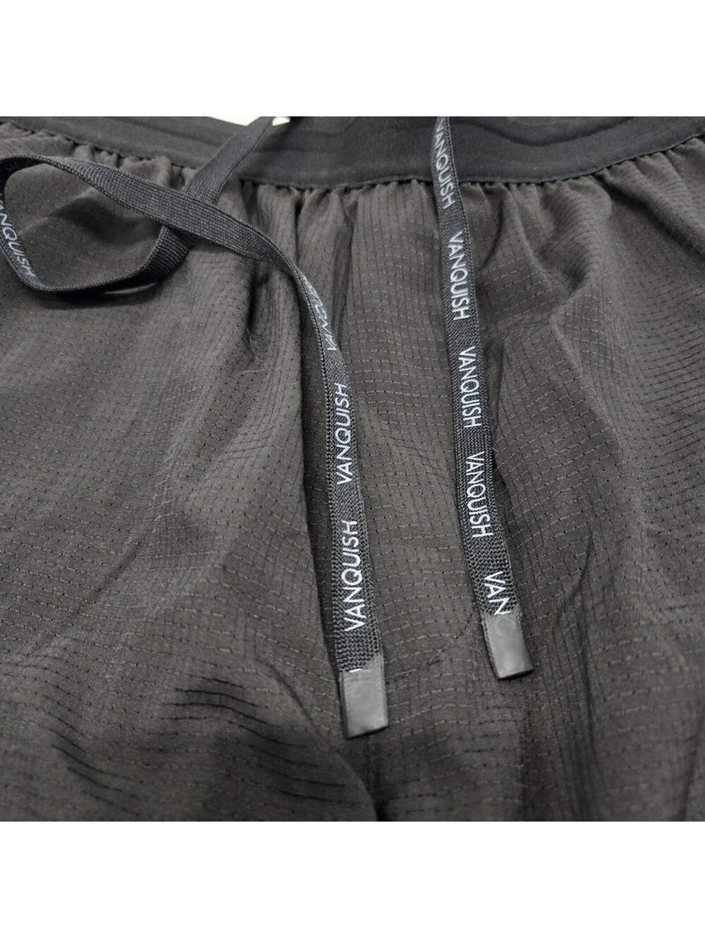 Mens MEDIUM Vanquish Utility Active Pants Black Hybrid Performance Cargo Pockets